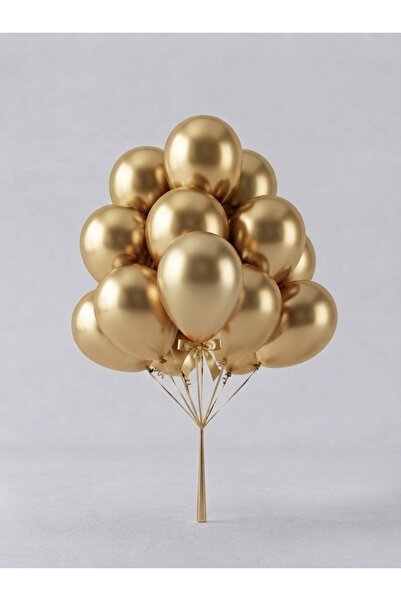 Genel Markalar 50 Adet Gold Metalik Balon - Doğum Günü, Nişan ve Parti Süslem...