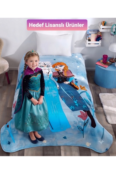 Taç Lisanslı Disney Frozen Flower Power Battaniye Tek Kişilik