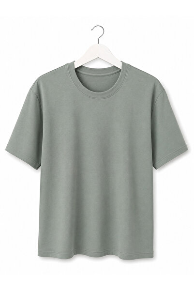 Basic haki unisex tişört
