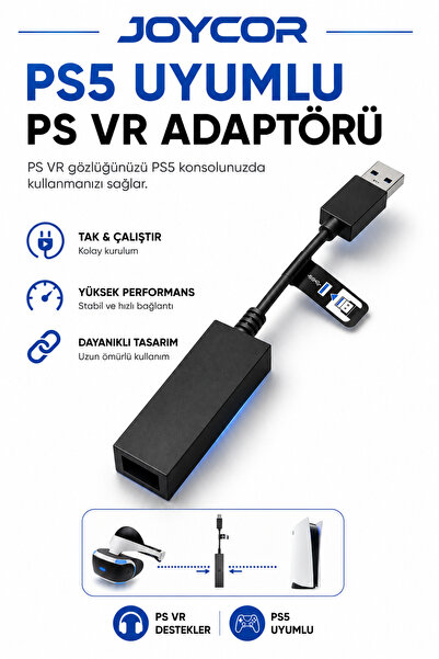 JOYCOR PS5 Uyumlu PS VR Adaptörü USB Dönüştürücü VR Gözlük Adaptör Kablosu