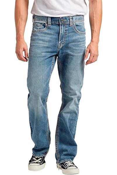 Silver Jeans Co. سيلفر جينز كو. سروال جينز كريج بقصة كلاسيكية ضيقة من الأعلى ...