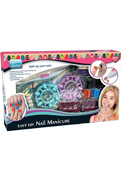 Totally Girlie Nail Manicure Set | Kids DIY Nail Art Studio with Polish, Stic...
