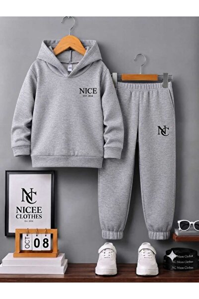 Leto Lykia Children's Unisex Tracksuit Set (Small Nice Winter Print on the Left)