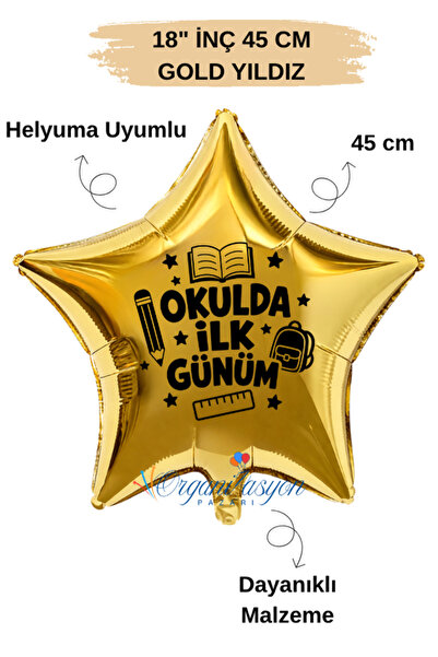 Organizasyon Pazarı 18 Inch 45 cm Foil Balloon |   My First Day at School Pri...
