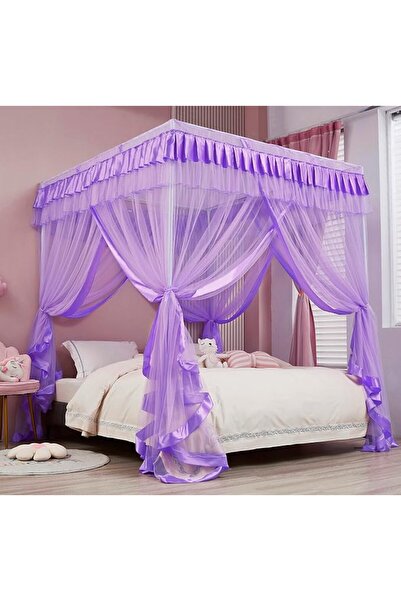 mengersi Princess Curtain with Canopy for Bed with Mosquito Net in Four Corne...