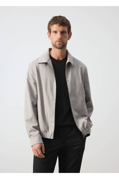 MANGO Man Yün karışımlı bomber ceket