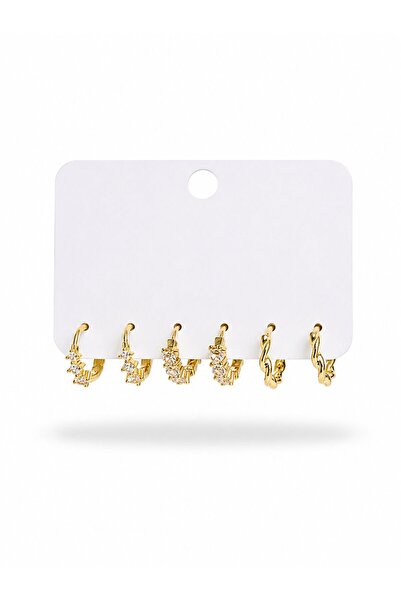 serelya Jewelry Earrings - Gold-colored - Zircon