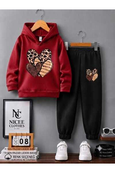 Leto Lykia Sweatsuit Sets - Red - Plain
