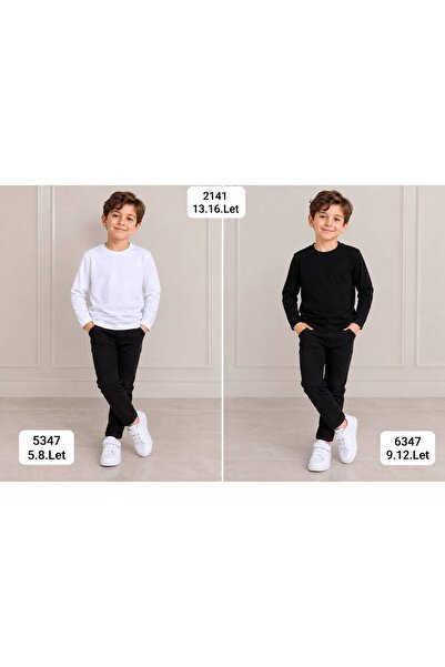 Çocuk bısıklet yaka uzun kol tşört