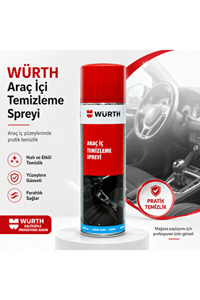 Würth Araç İçi Temizleme ve Bakım Spreyi 500 ml - Antistatik Temizleme Köpüğü