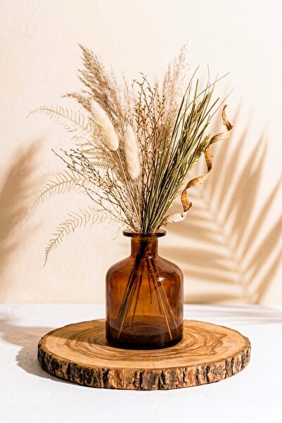 junibeliw Multi-purpose decorative amber cylinder vase 150ml (without flowers...