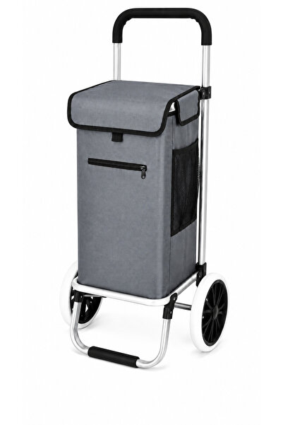 Generic Brand Cărucior de cumpărături pliabil 45 L, cadru aluminiu, roți mari...
