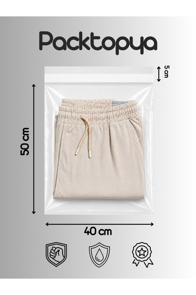 Packtopya Şeffaf Kargo Poşeti - 40x50x5 Cm - 100 Adet