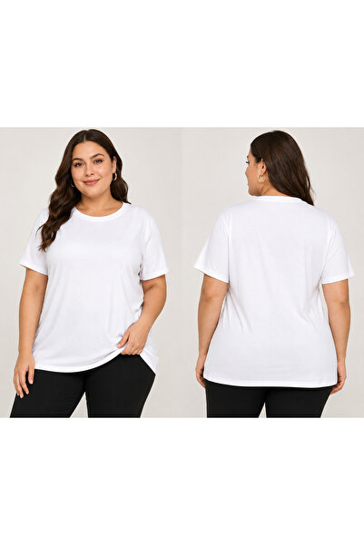 VODEXA Plus Size T-Shirts - White - Oversize