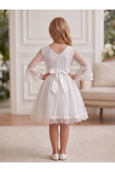 Merdia Kids Girl's Tulle Lace Evening Dress