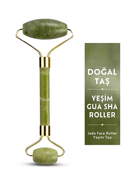 Tasarım Evi 2'li Set %100 Doğal Yeşim Taşı - Kalp Gua Sha Cilt Masaj Aleti Yüz Masaj Aleti