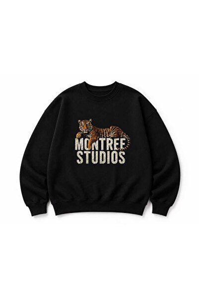 MONTREE Unisex 3 Thread Threaded 100% Cotton Oversize Hoodless Printed Sweats...