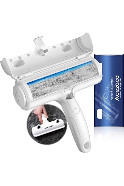 ACE2ACE Pet Hair Remover Roller, Reusable Animal Hair Removal Brush, Blue