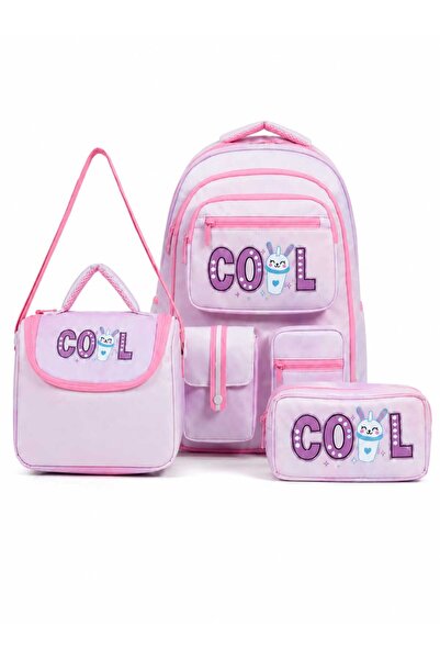 a v d a 3'Lü Cool Pastel Renkli Toz Pembe İlkokul Ortaokul Sırt Çantası Seti ...