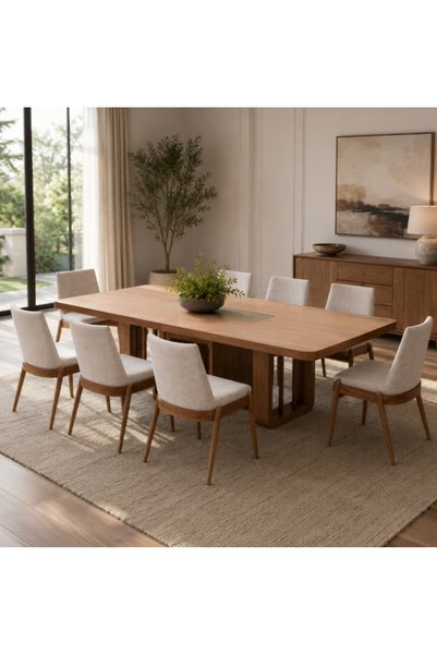 Miro Nofria Brown Dining Table for 8 People (Without Chairs)