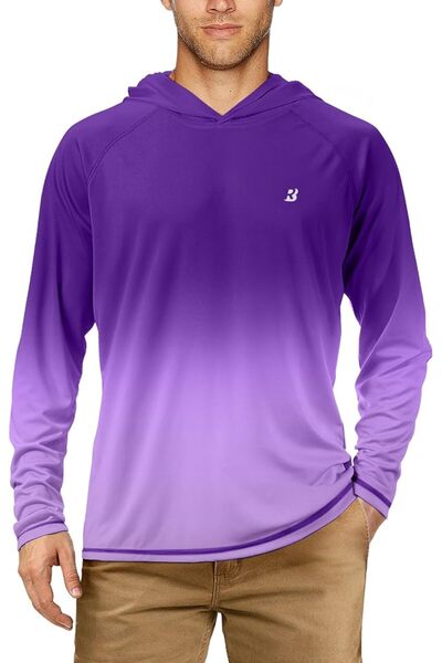 GENERAL Rodbox Men's Uv Sun Protection Long Sleeve Hooded T-Shirts Sun Protec...