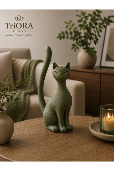 triora LUNÉA – Zarif Silüet Dekoratif Kedi Biblo | 3D Baskı Modern Minimalist...
