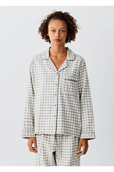 Mango Teen Checked cotton pyjamas with contrast piping
