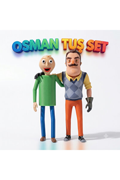 Lagom Osman Tuş ve Komşu Figür Seti - Baldi & Hello Neighbor Karakterleri 2'l...