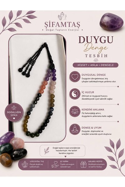 ŞİFAMTAŞ Emotional Balance Natural Stone Prayer Beads