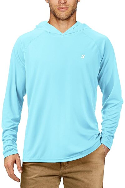 GENERAL Rodbox Men's Uv Sun Protection Long Sleeve Hooded T-Shirts Sun Protec...