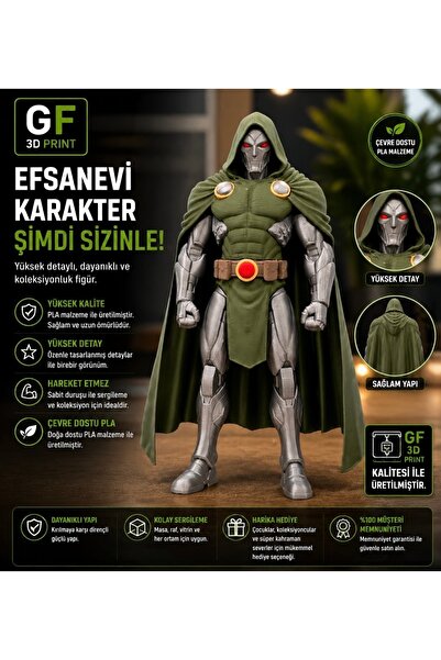 GF3D 3D Baskı Doktor Doom Figürü – Dekoratif Karakter Figürü
