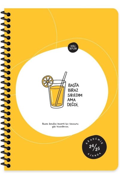 Hisli Şeyler A5 Spiralli Akademik Ajanda - Başta Sıkıldım