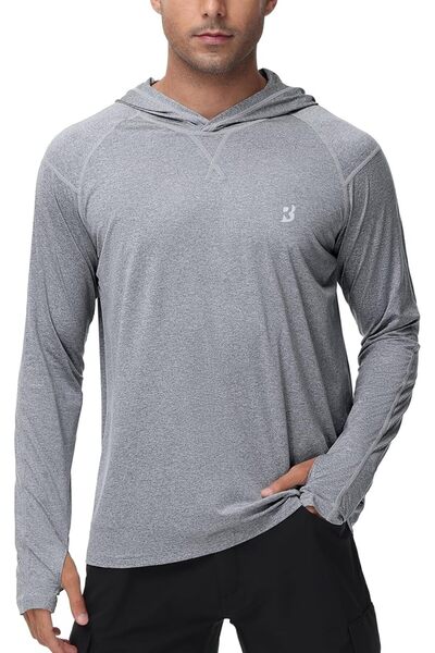 GENERAL Rodbox Men's Uv Sun Protection Long Sleeve Hooded T-Shirts Sun Protec...