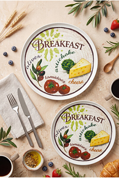grandora Set of 2 Porcelain Breakfast Serving and Presentation Plates (26 cm)...