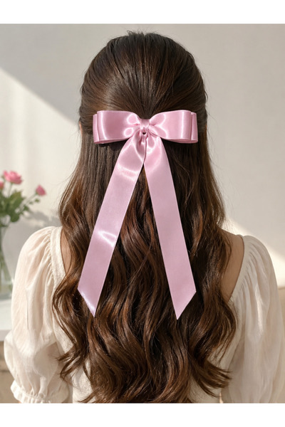 Pembe saten fiyonk toka