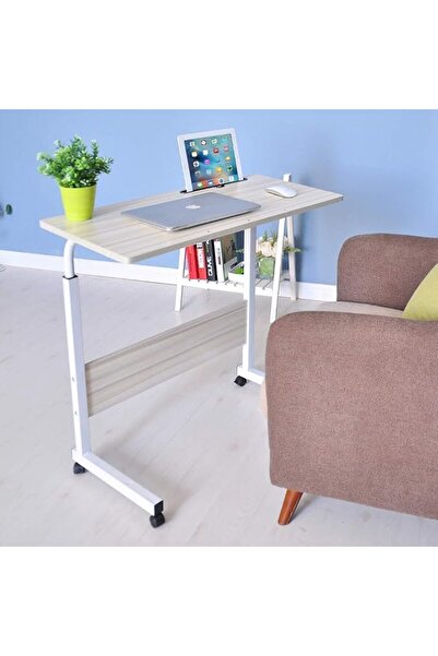GENERAL Furden 80X40Cm Mobile Table with Card Slot Computer Desk, Height Adju...