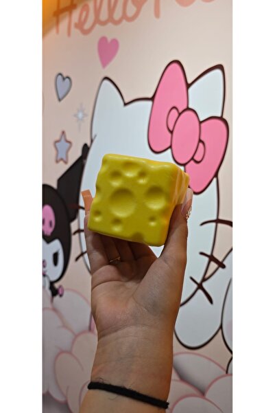 STRESS Küp şeklinde kokulu peynir squishy stres oyuncağı