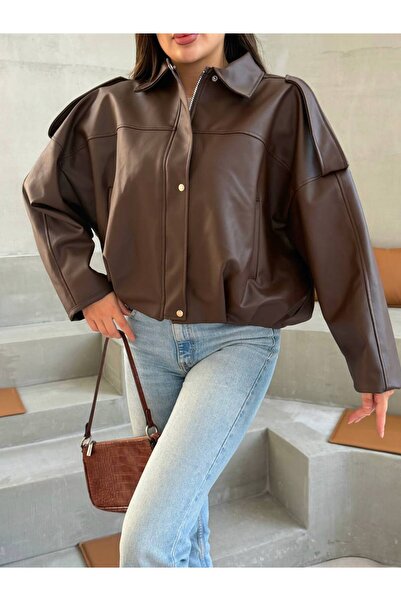 Reysamoda سترة جلدية للنساء