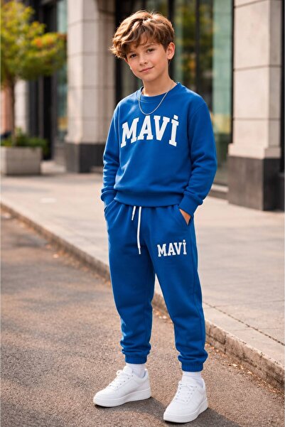 Wafra Kids Erkek Çocuk Eşofman Takımı Logolu | Sweatshirt Jogger Pantolon | 2...