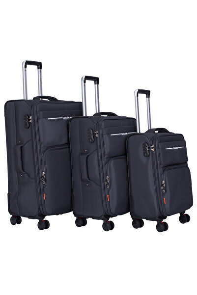 CASLON Set 3 Trolere S+M+L, Extensibile, Textil, 4 Roți Duble 360°, Fermoar ș...