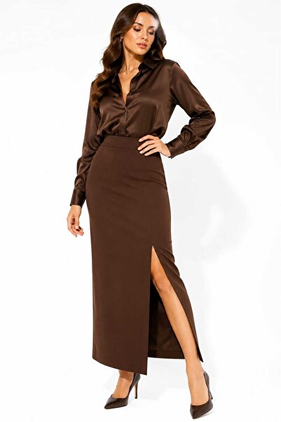 by ruzgar Above-The-Knee Slit Pencil Skirt with Drawstring Puerto Rican Fabri...