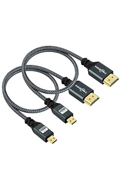 GENERAL كيبل 4K مايكرو HDMI الى HDMI بطول 15 قدم، سلك مضفر عالي السرعة من HDM...