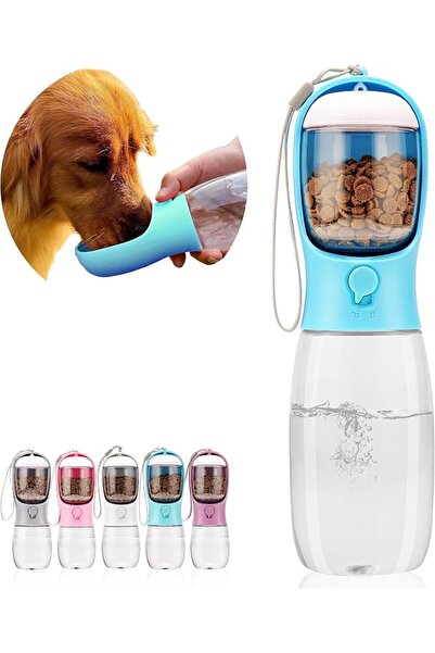 GENERAL Portable Pet Water Bottle with Drinking and Feeding Function, Outdoor...