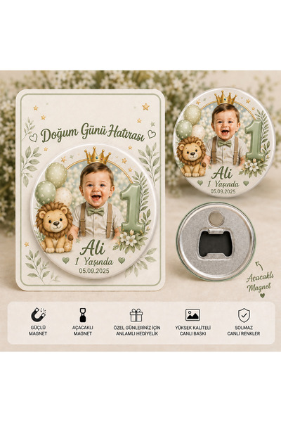 Sultan magnet hediyelik Kişiye Özel Kartlı Açacaklı Magnet 58 mm – Doğum Günü...
