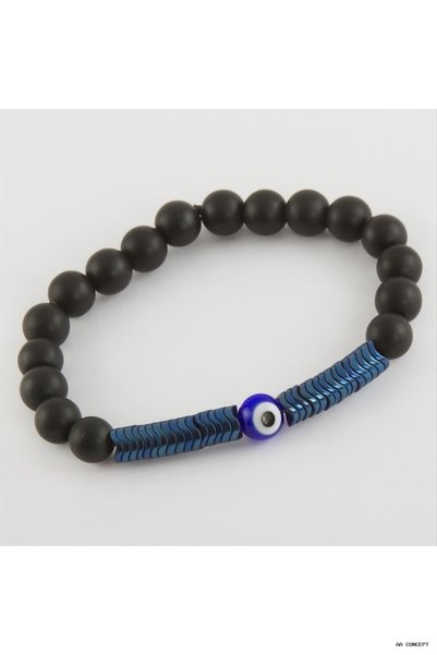 ZERO LAND CONCEPTA Onix-Hematite Natural Stone (235631) Bracelet, Navy Blue