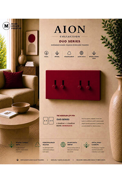 MoodDesign AION Collection-DUO Series (BORDEAUX) (2 AD. KOMİTATÖR)/(V.İK.O. İ...