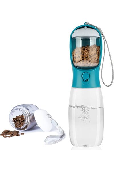 GENERAL Portable Pet Water Bottle with Drinking and Feeding Function, Outdoor...
