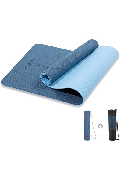 HERUI Heroy Yoga Mat Alignment Lines Non Slip Exercise Mat with Carry Bag for...