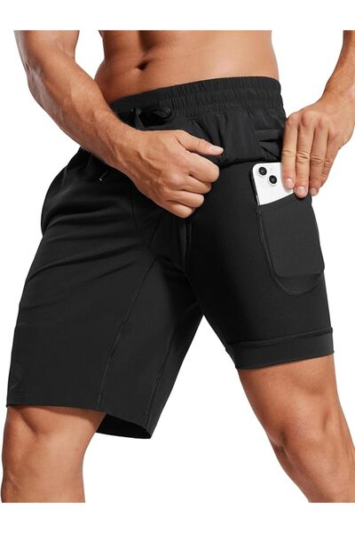 GENERAL C R Z Yoga 2-in-1 Running Shorts Athletic Workout Quick Dry Lined Gym...
