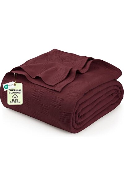 Utopia Bedding بطانية كينغ ملطفة مصنوعة من القطن بلون كحلي - بطانية حرارية 90...